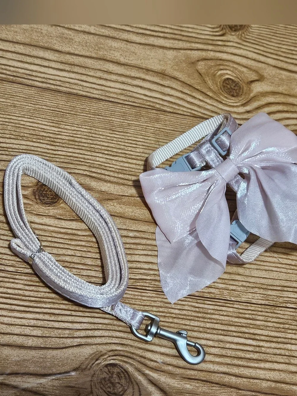 Small Pet Harness and Leash with Bow Adjustable Straps Cat
